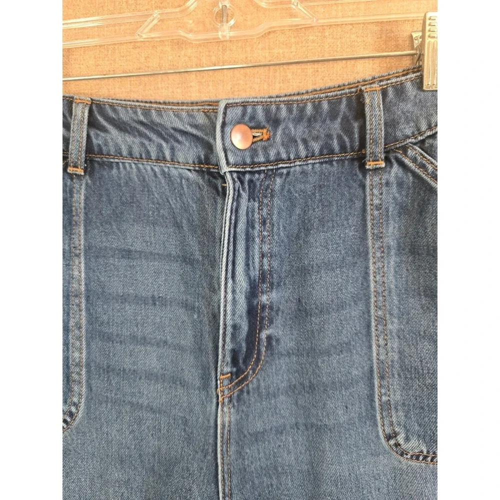 Talbots Summerweight Straight Leg Ankle Jean 14 Franklin Wash 100% Tencel Blue